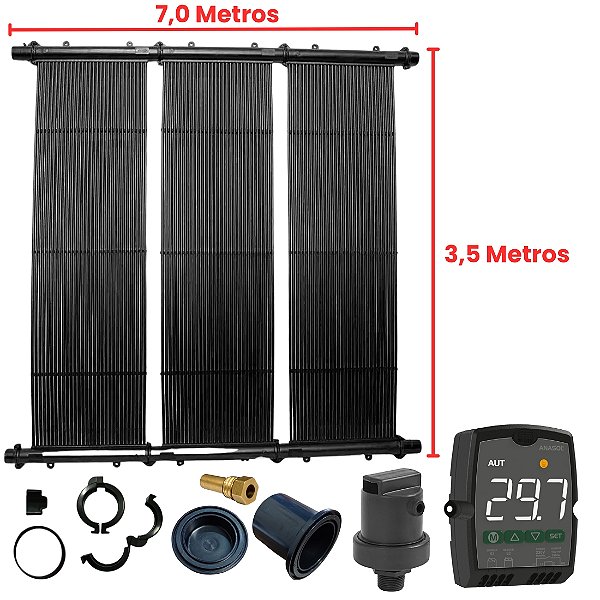 Kit Aquecedor Solar para Piscina Veico até 7,0 x 3,5 metros