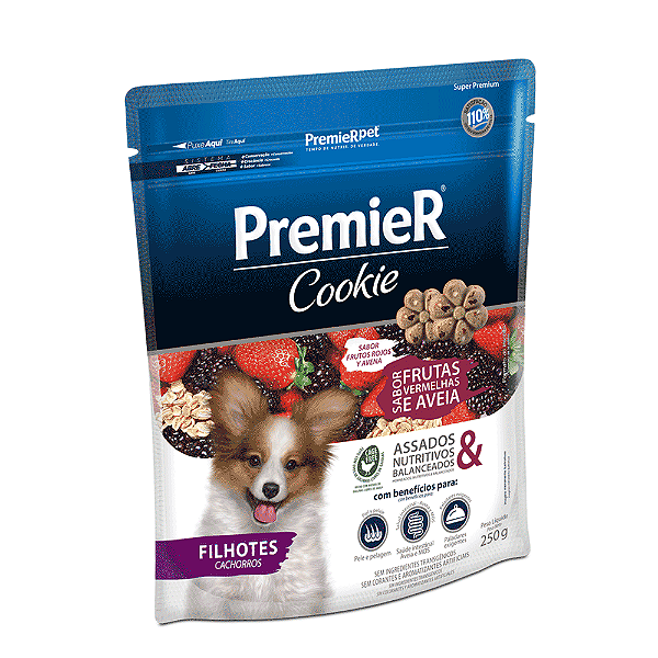 Cookie Premier Cães Filhotes Frutas Vermelhas e Aveia 250G