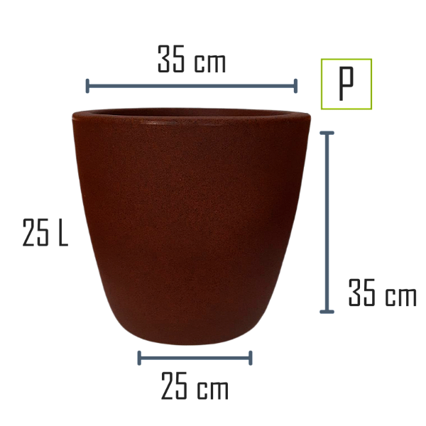 Vaso Minas Prisma Cônico P 53cm Pedra