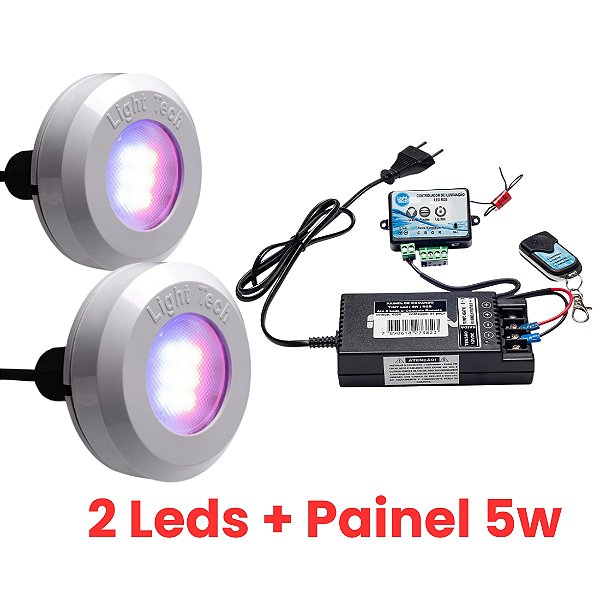 Kit 2 Refletores Tiny Led 5W Para Piscina Light Tech