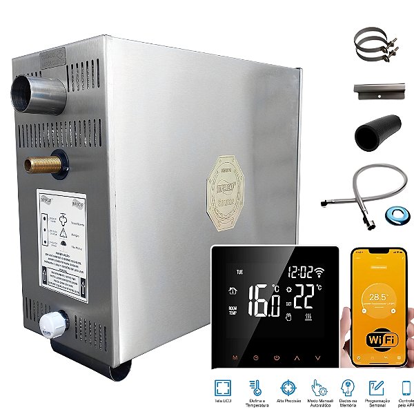 Sauna a Vapor Modelo Master MT15SB2 15KW 220V Bifásico Painel Smart Impercap