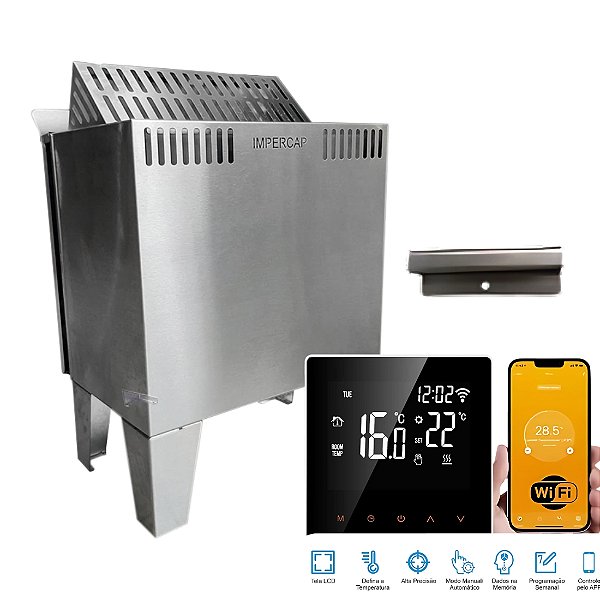 Sauna Seca Finlândia Star Smart FS9SB2 9KW 220V Bifásico Painel Smart Impercap