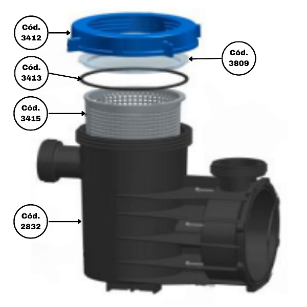 Kit Completo Corpo do Pré-Filtro PF42 Bomba Syllent