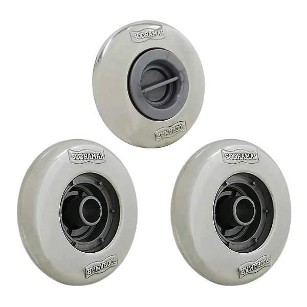 Kit 1 Dispositivo de Aspiração e 2 Retornos Inox Sodramar 50mm