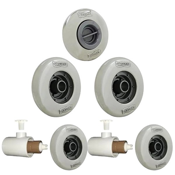 Kit 1 Dispositivo De Aspiração, 2 Retornos e 2 Hidros Inox Sodramar 50mm