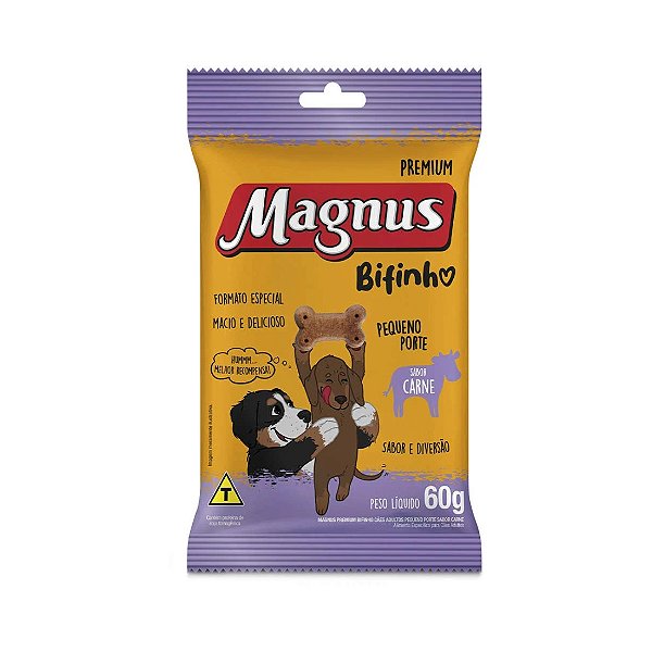 Bifinho Magnus Para Cães Adultos Porte Mini e Pequeno Sabor Carne 60g