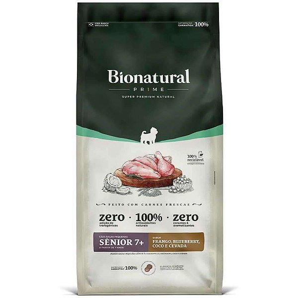 Ração Seca Bionatural Prime Sênior 7+ Frango para Cães Idosos Porte Pequeno 2,5kg