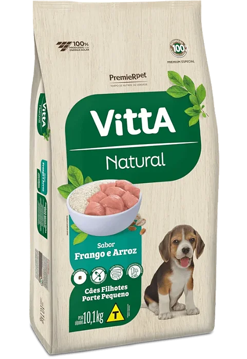 Ração Vitta Natural Filhotes Pequeno Porte Frango e Arroz 10,1kg