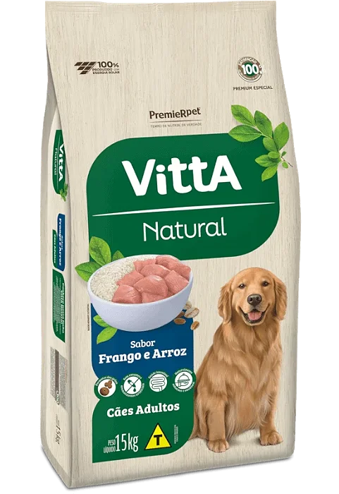 Ração Vitta Natural Cães Adultos Frango e Arroz 15kg