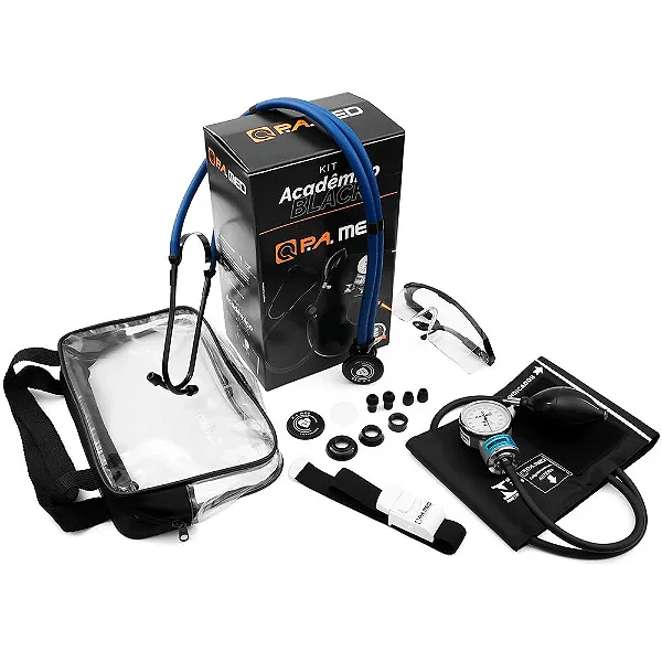 Kit Academico Black P.A Med com bolsa