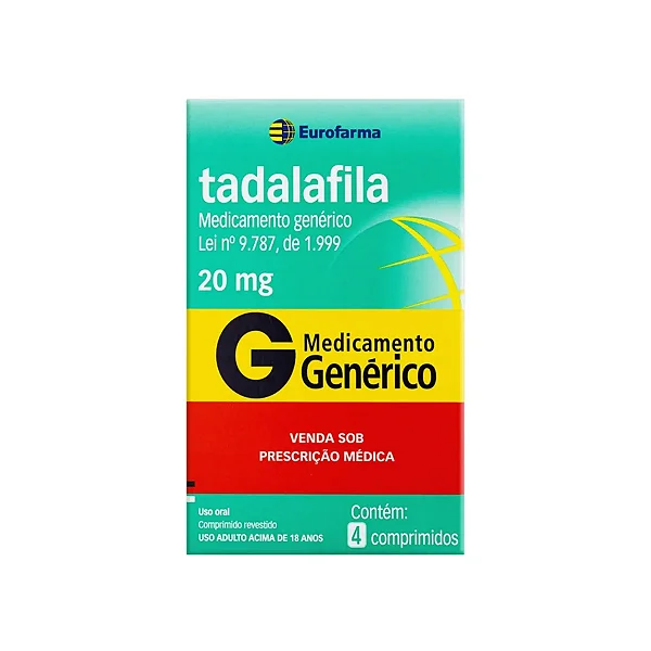Tadalafila 20mg C/4 Comprimidos Eurofarma