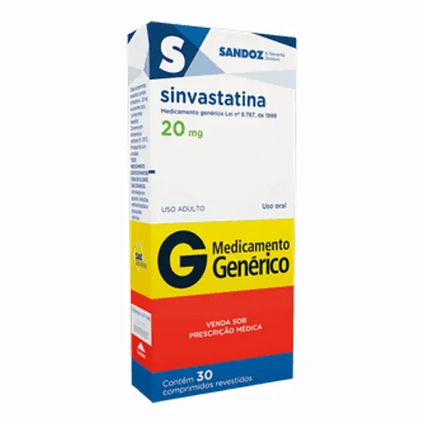 Sinvastatina 20mg C/30 Comprimidos Revestidos Sandoz