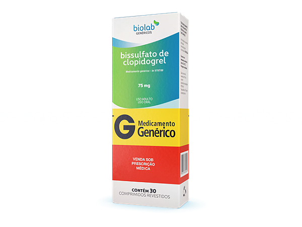 Bissulfato de Clopidogrel 75mg 30 comprimidos Eurofarma Genérico