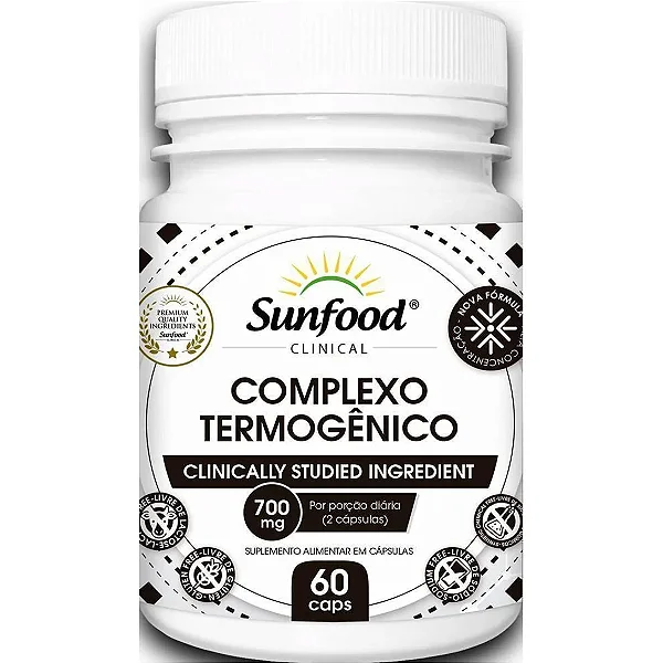 Complexo Termogênico Sunfood Clinical 700Mg 60 Caps - Branco