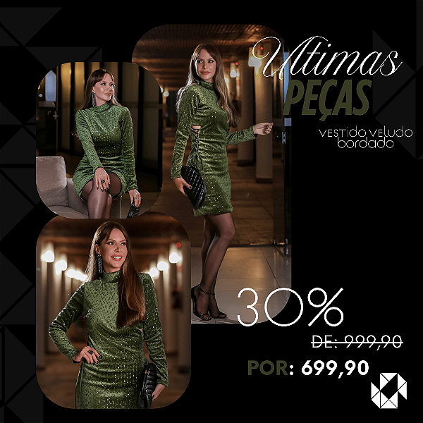 VESTIDO VELUDO BORDADO