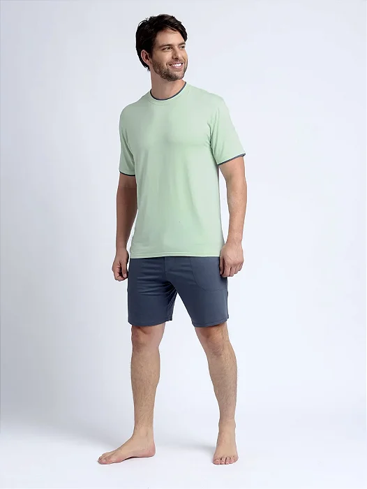 Pijama Masculino Manga Curta Alan
