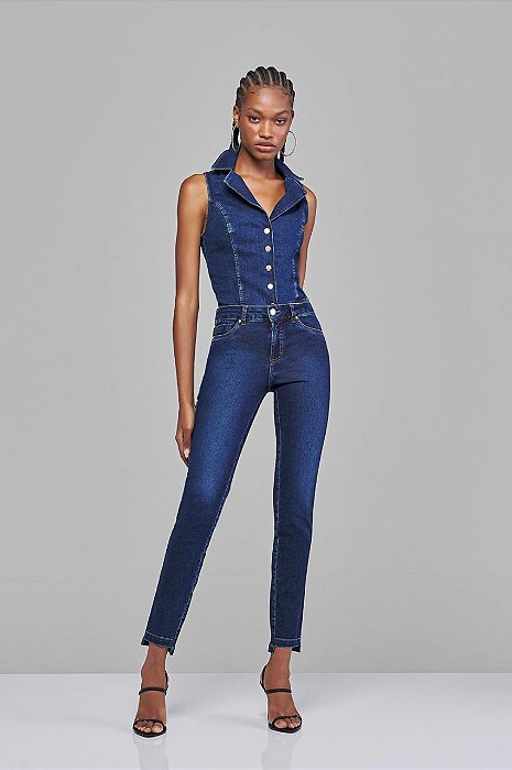 Calça Skinny Jeans Feminina Patogê Cintura Média (G3)