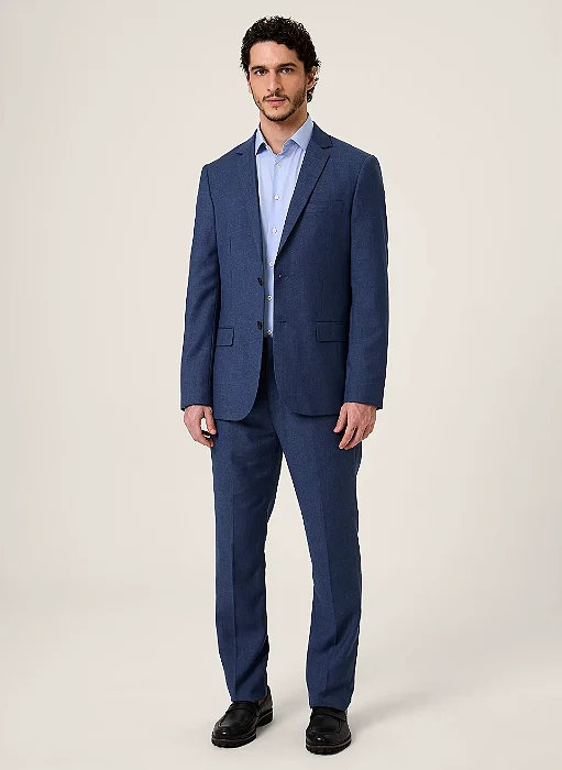 Calça de Alfaiataria Azul Masculina Dudalina