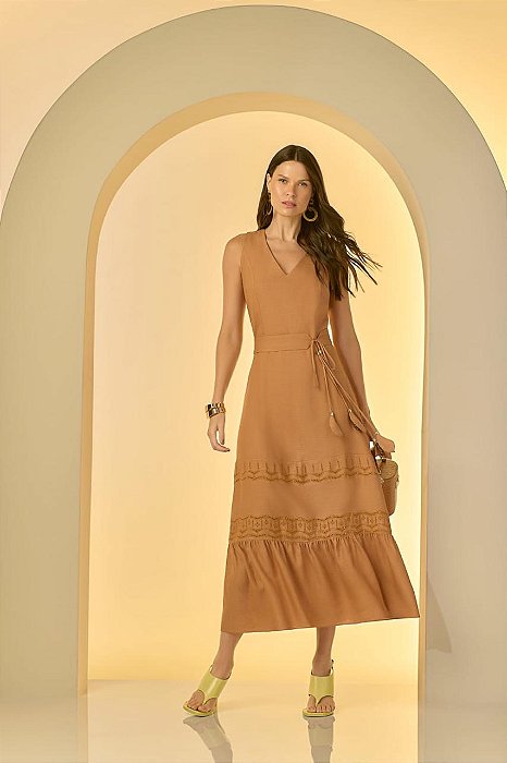 Vestido Amber cinto Bordado