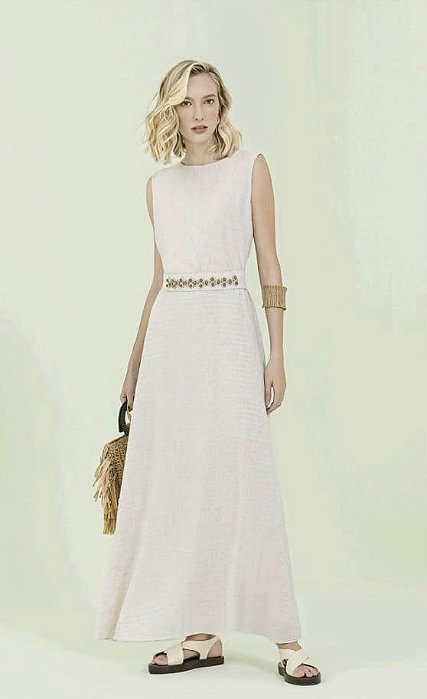 vestido Cinto Pedraria 44
