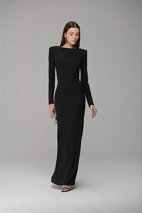 Vestido Costa Vazada Bordado Bank Chains