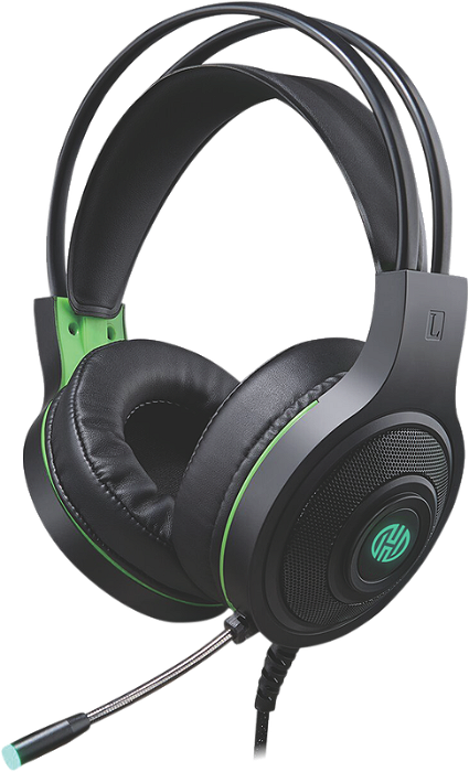 Headset Gamer Hoopson, LED Verde, USB, Microfone LED, Driver 40MM, Preto - F-101-VD