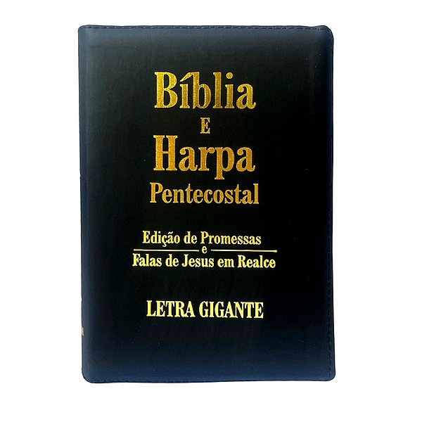 Bíblia e Harpa Letra Gigante Pentecostal Edição de Promessas Falas de Jesus em Realce