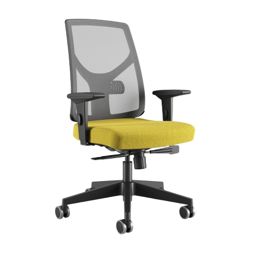 CADEIRA CAVALETTI YON - PRETA GRID AMARELO