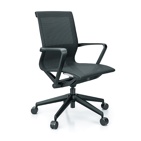 CADEIRA CAVALETTI ALTA BLACK TELA PRETA ALUMINIO