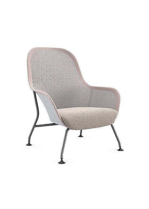 POLTRONA CAVALETTI RAYA NUDE PÉROLA - BASE 4 PÉS C/ SAPATAS