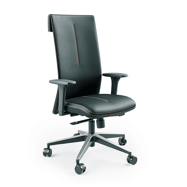 Cadeira Operativa Leef Braços 3D / Base Twin (Alumínio) - Cavaletti