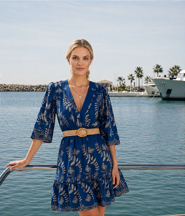 Vestido Talita azul estampado