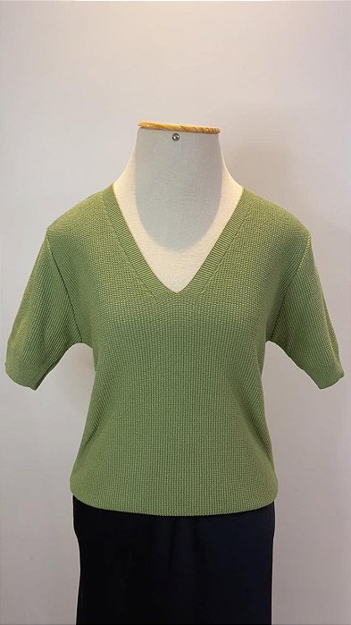 Blusa Catherine Decote V verde claro