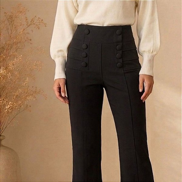 CALÇA NERVURAS BOTÕES