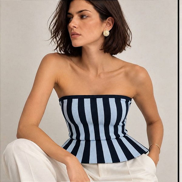 BLUSA CROPPED LISTRADA