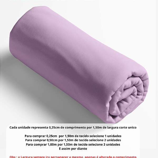 Tecido Tricoline Liso  Lilas 100% algodão pré lavado