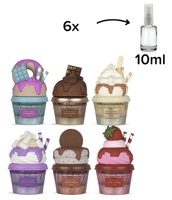 Kit de 6 decantes da linha Give me Gourmand