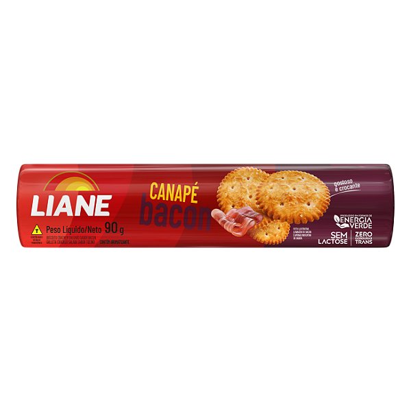 Biscoito Cracker Sabor Bacon 90G - LIANE