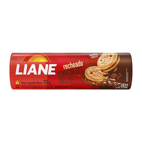 Biscoito Recheado Sabor Chocolate Belga 115G - LIANE