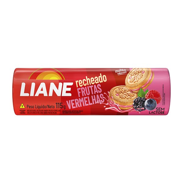 Biscoito Recheado Sabor Frutas Vermelhas 115G - LIANE