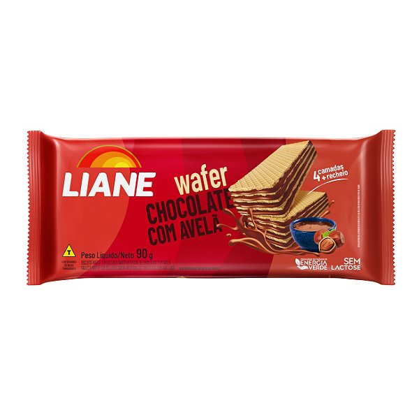 Wafer Sabor Chocolate com Avelã 90G - LIANE