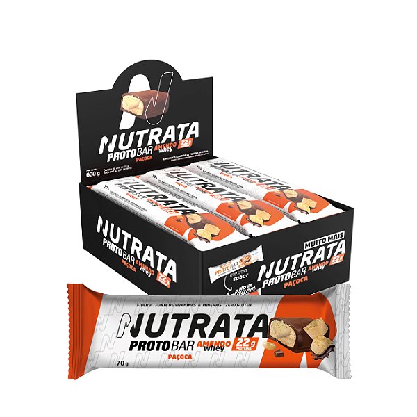 Proto Bar Amendo - Paçoca 9 X 70G - NUTRATA