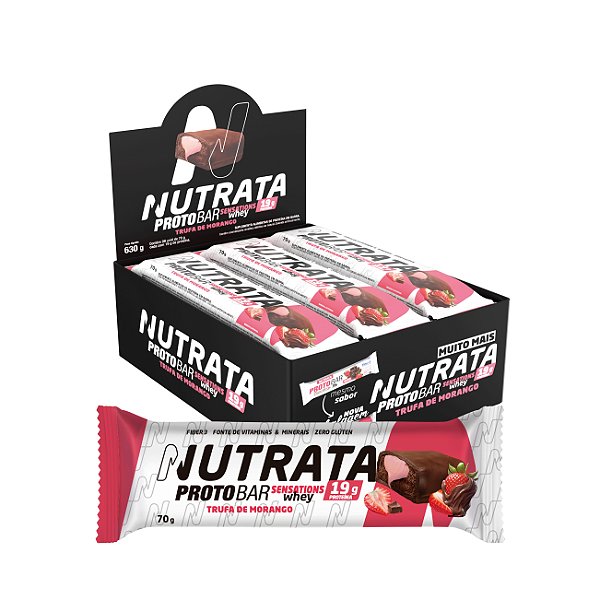 Proto Bar Sensação - Trufa de Morango 9 X 70G - NUTRATA