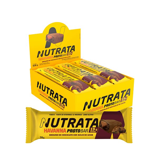 Proto Bar Brownie de Chocolate com Doce de Leite Havanna 9 X 70G - NUTRATA