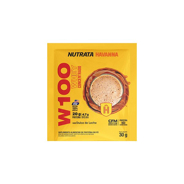 W100 DOCE DE LEITE HAVANNA 30G DISPLAY C/ 12 SACHES - NUTRATA