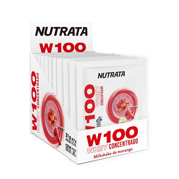 W100 MORANGO 30G DISPLAY C/ 12 SACHES - NUTRATA