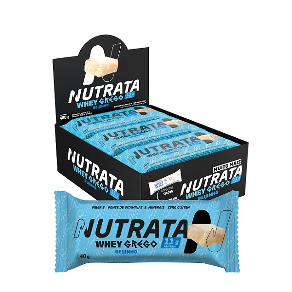 Barra Whey GREGO Beijinho 12 X 40G - NUTRATA