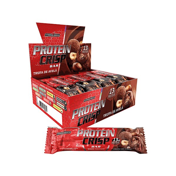 Barra Protein Crisp Avelã 12 X 45G - INTEGRALMEDICA