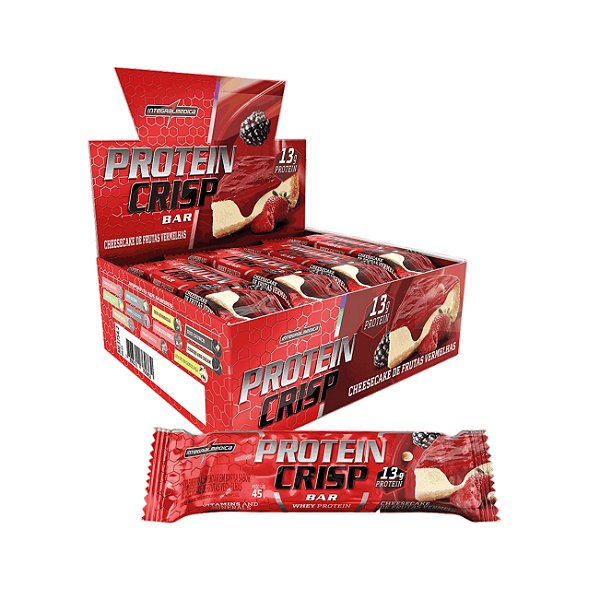 Barra Protein Crisp Cheesecake Frutas Vermelhas 12 X  45G - INTEGRALMEDICA