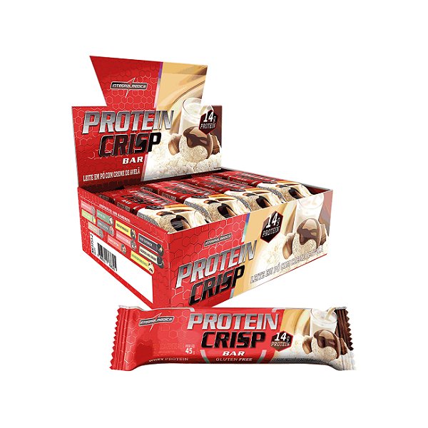 Barra Protein Crisp Leite Ninho C/ Creme De Avelã 12 X 45G - INTEGRALMEDICA